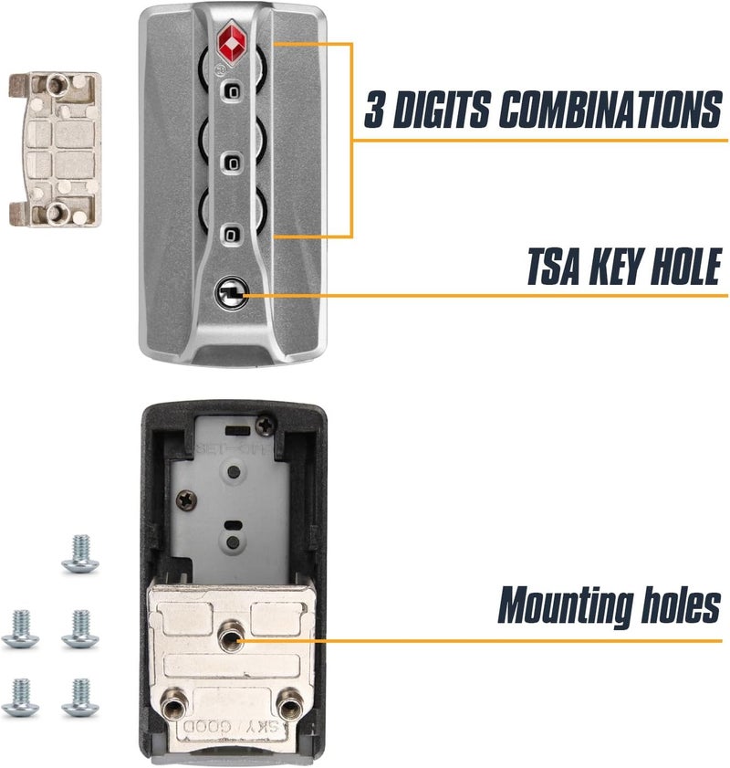 Ech.Apr 2-Pack TSA Locks for Luggage, Luggage Locks TSA Approved, Small Travel Combination Lock for Luggage Bag Backpack Baggage Suitcase, Silver JS620 - Image 4